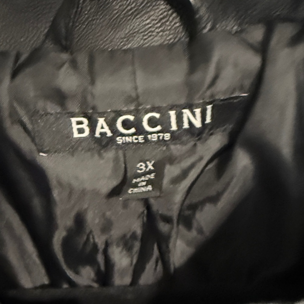 Baccini Black Jacket with Silver Zippers - Picture 2 of 5